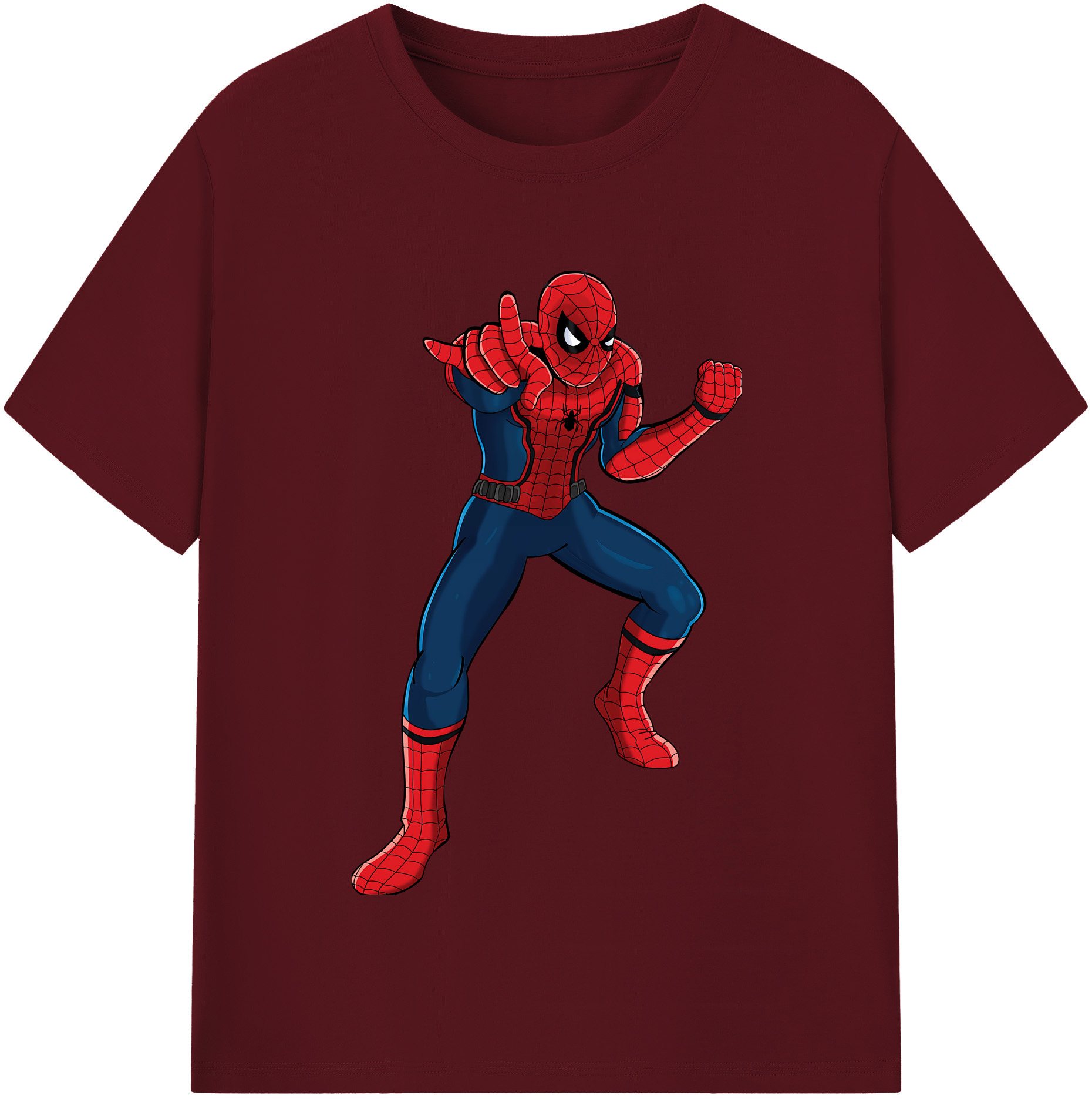（画像用） Spider Man スパイダーマン 綿100％半袖Tシャツ（フロントプリント）